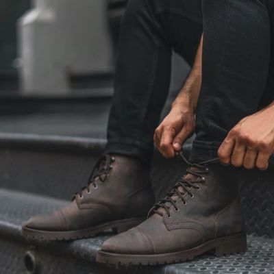 zapatos con alzas hombre - Botas de hombre marrones personalizadas de lujo hechas a mano 7CM