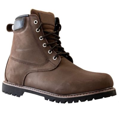 botas moto para ganar altura - Botas de moto para hombre de exterior marrones premium hechas a mano 7cm