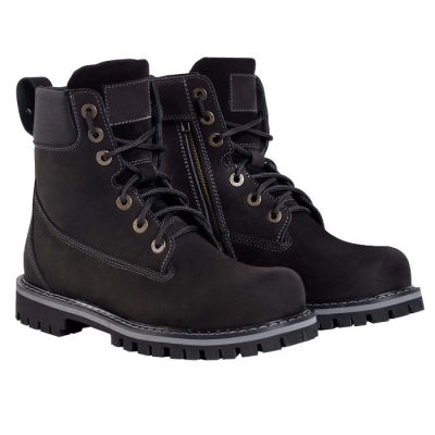 botas de moto con alzas - Botas de moto de hombre negras premium hechas a mano 7cm