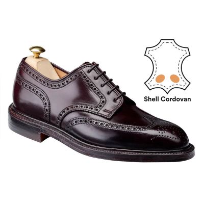 Calzado con alzas - Zapatos derby brogue con cordones de piel de color burdeos para hombre 7cm