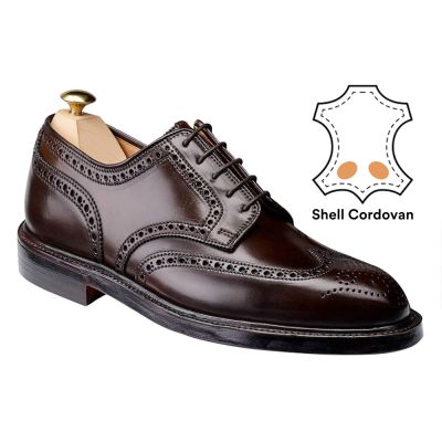 zapatos con alzas para hombres - Zapatos Derby de hombre de piel de becerro con cordones en marrón oscuro 7cm