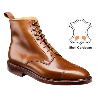 botas con alzas hombre - botas derby de cordobán de concha marrón amarillo 7CM