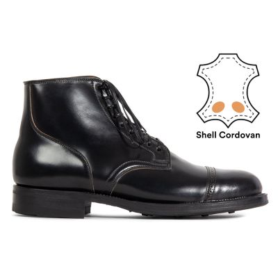 botas con alzas hombre - botas brogue de cordobán con concha negra 7 CM