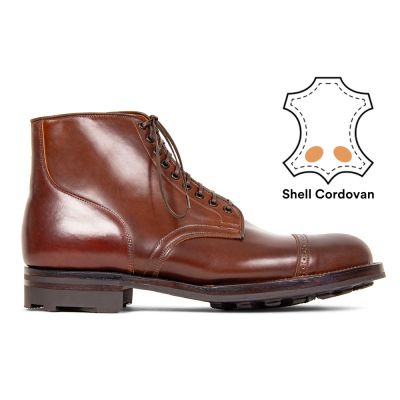 Botas con alzas - Botas brogue de cordobán con concha marrón para hombre 7CM