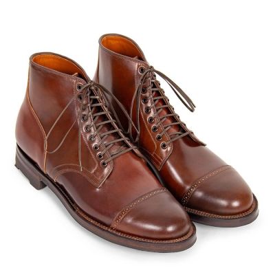 Botas con alzas - Botas brogue de cordobán con concha marrón para hombre 7CM