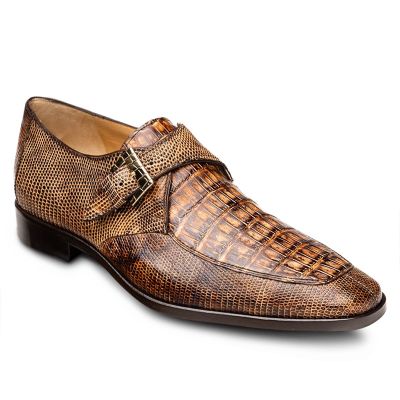 zapatos de hombre con alzas - Mocasines con alzas de piel de cocodrilo y lagarto en color camello de 6 CM