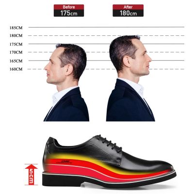 Black Height Incrasing Elevator Shoes Occident Dress Shoes