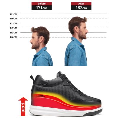 CHAMARIPA calzado con alzas hombre - zapatos hombre altos - zapatos casuales 11 CM Más Alto