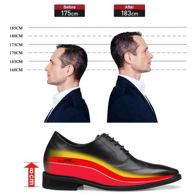 CHAMARIPA zapatos altos para hombres - zapatos con alza hombre - zapatos oxfords 8 CM Más Alto