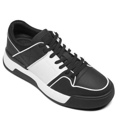 zapatos plataforma hombre - zapatos altos para hombres - zapatillas de deporte de cuero negro 7CM