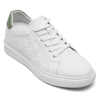 Zapatillas Con Alzas - Zapatos Con Plataforma Hombre - Zapatillas Casual Blancas 7cm