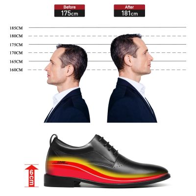 Black Height Incrasing Elevator Shoes Occident Dress Shoes