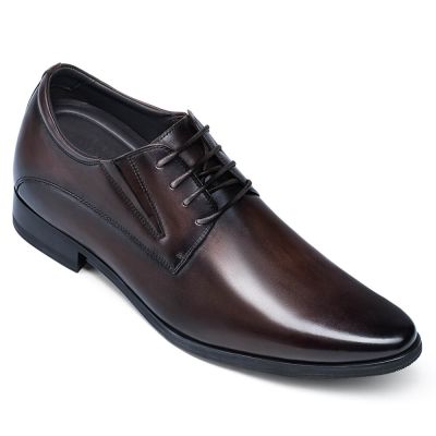 zapatos alzas hombre - zapatos hombre con alzas - zapatos marrones derby hombre 8CM