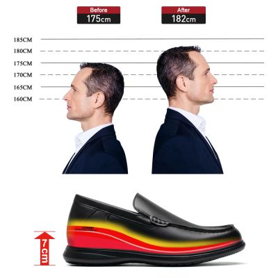 Black Height Incrasing Elevator Shoes Occident Dress Shoes