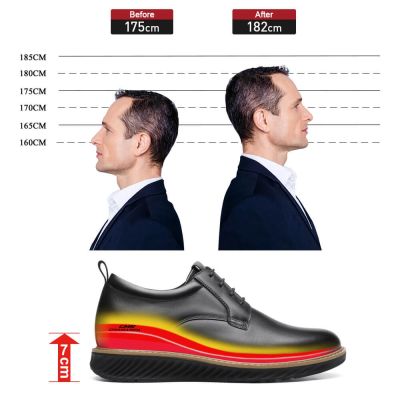 Black Height Incrasing Elevator Shoes Occident Dress Shoes