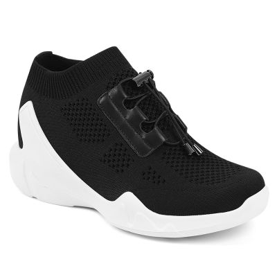 Punto Negro Deportivas Con Tacon Oculto - Alzas Para Zapatos Mujer 8 CM