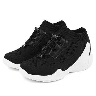 Punto Negro Deportivas Con Tacon Oculto - Alzas Para Zapatos Mujer 8 CM