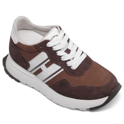 Alzas Para Zapatos - Zapatos Para Parecer Mas Alto - Zapatillas De Gamuza Café Mujer 8cm