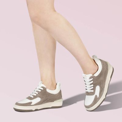 Zapatos Con Alzas Mujer Caqui - Deportivas Con Tacon Oculto Casuales 6 CM Más Alto  